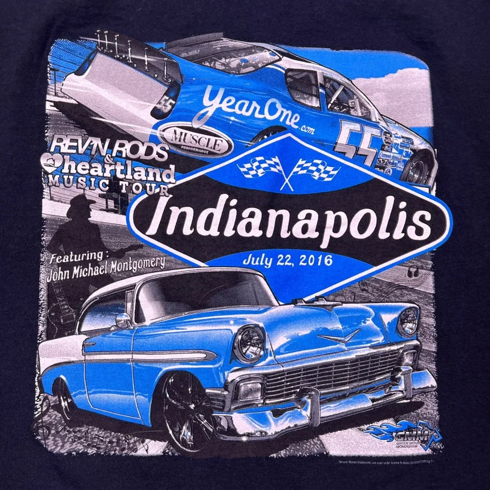 Gildan Ultra Cotton Mens XL Revn Rods Cars Heartland Tour‎ Indianapolis 2016
